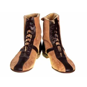 Mens Vintage Sherpa Suede 2-Tone Boots 1940S Mens Size 8.5 NIB Wannigan