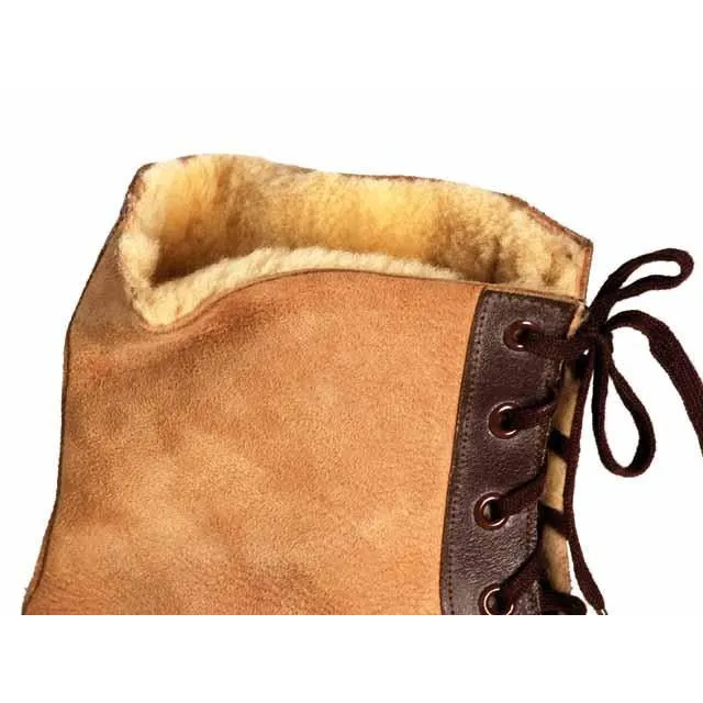 Mens Vintage Sherpa Suede 2-Tone Boots 1940S Mens Size 8.5 NIB Wannigan