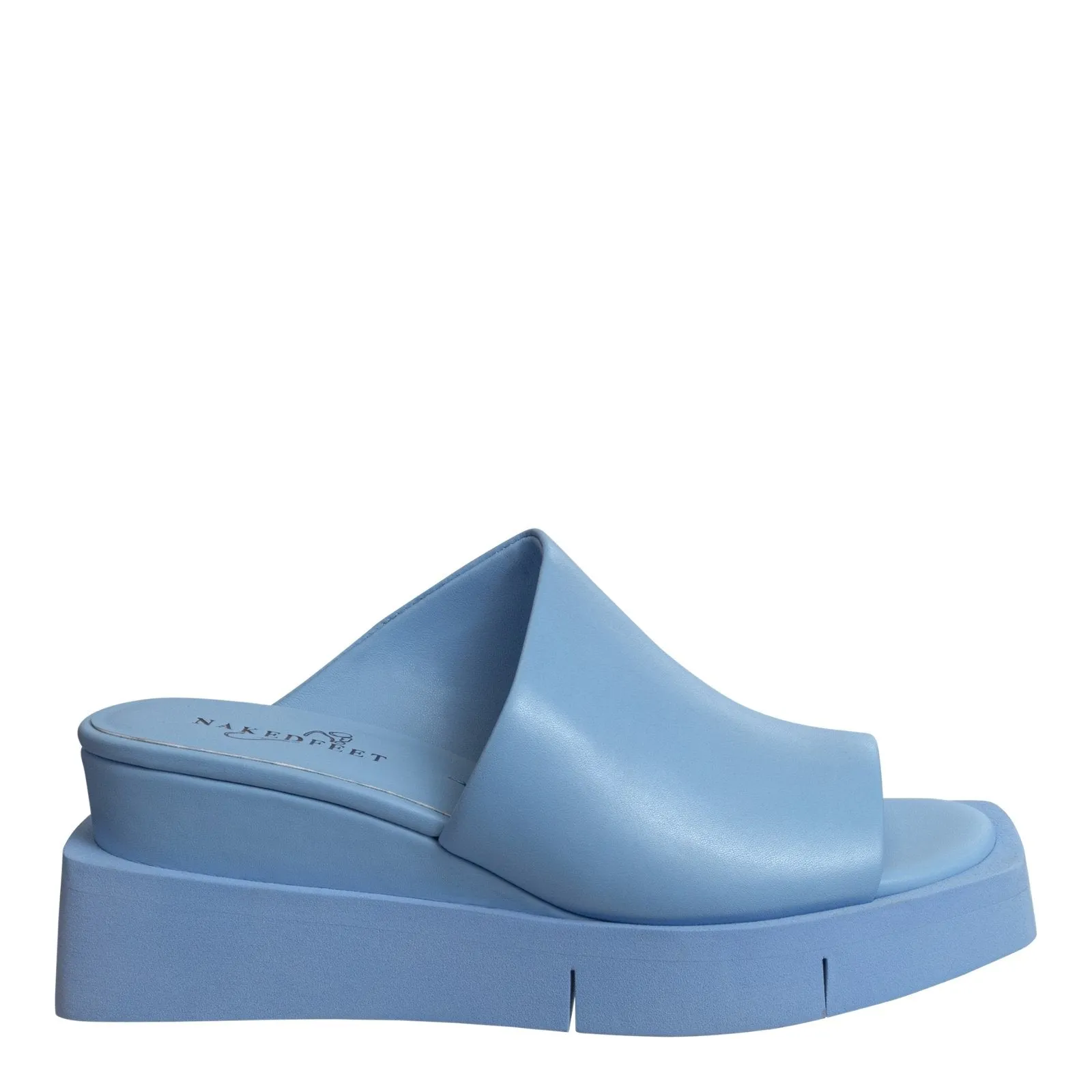 Naked Feet: INFINITY in LIGHT BLUE Wedge Sandals