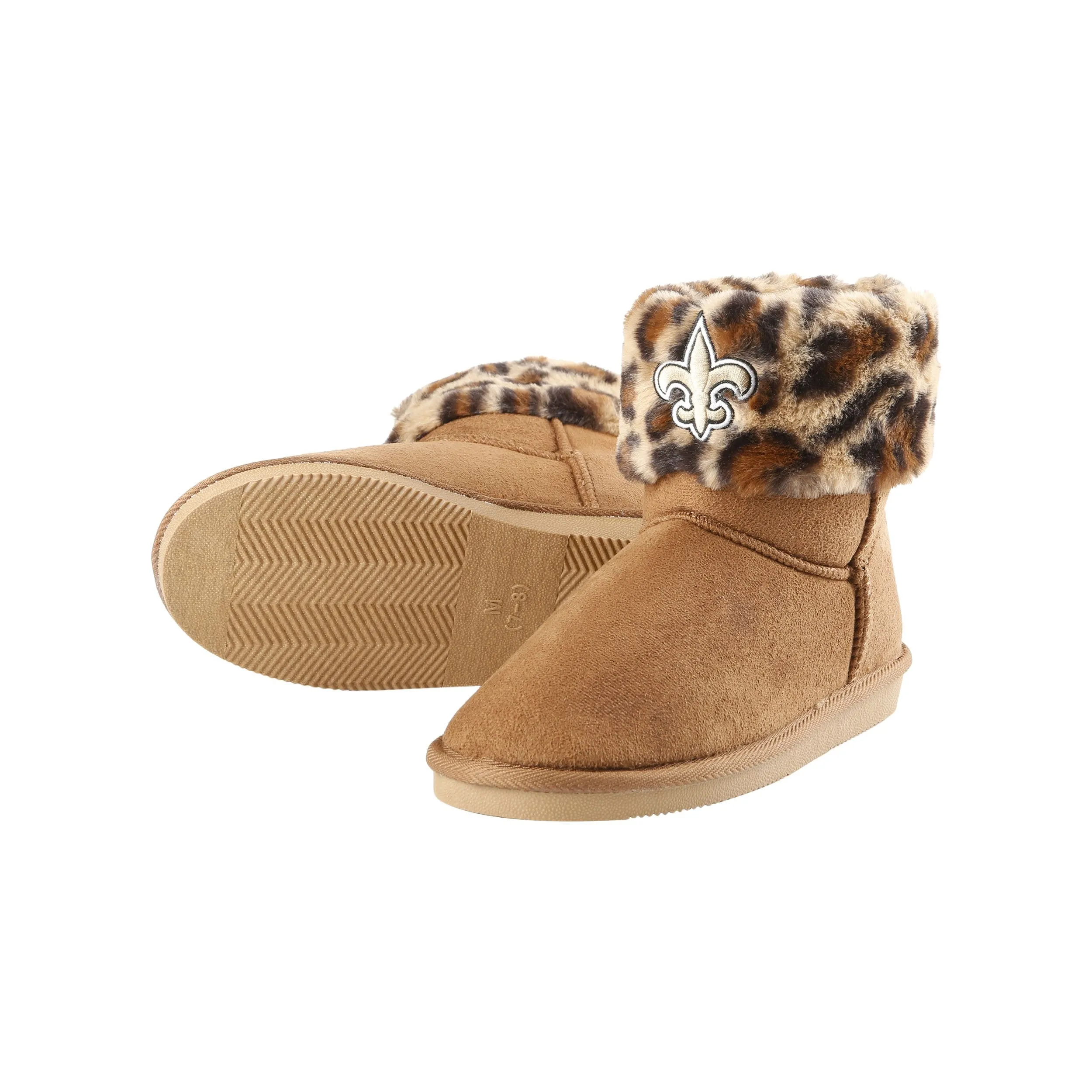 New Orleans Saints NFL Womens Cheetah Fur Boots