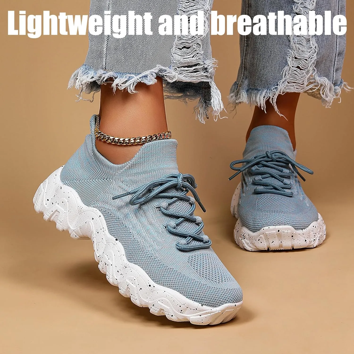 Nurse Babe Orthopedic Work Shoes, Breathable Mesh Sneakers, Non-Slip Lightweight Walking Shoes for Women
