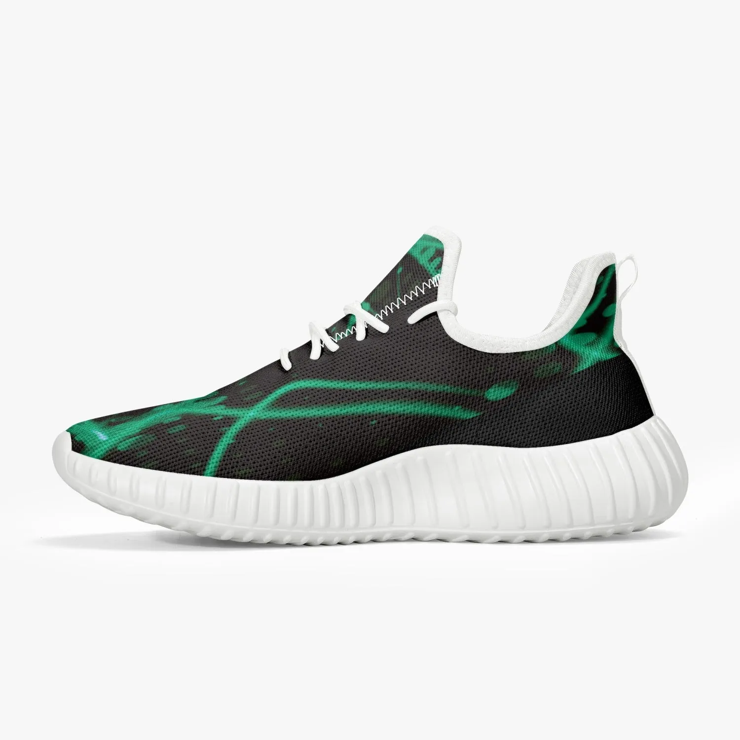 Officially Sexy Baby Mint & Black Laser Print Mesh Knit Sneakers - With White or Black Sole