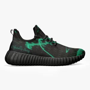 Officially Sexy Baby Mint & Black Laser Print Mesh Knit Sneakers - With White or Black Sole