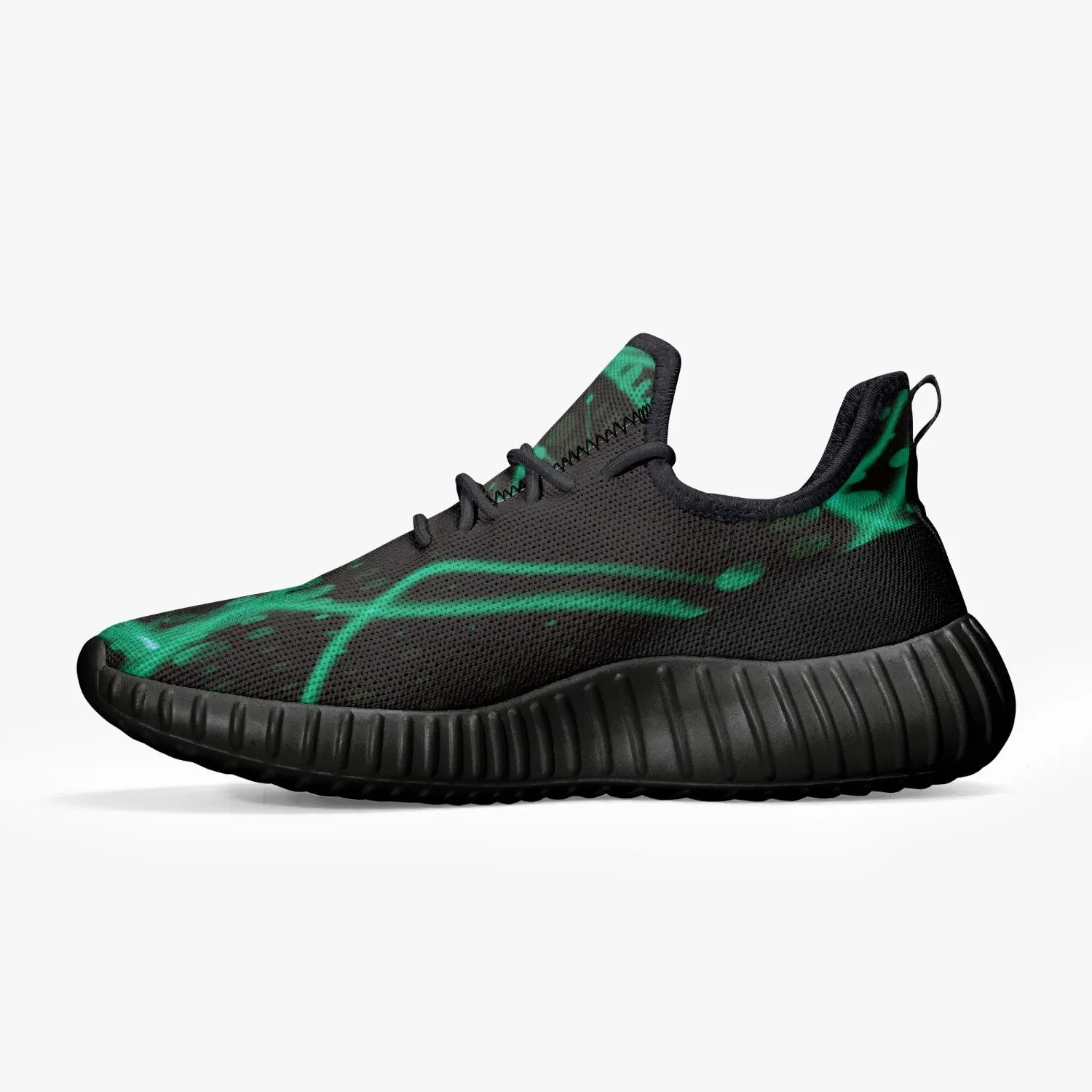 Officially Sexy Baby Mint & Black Laser Print Mesh Knit Sneakers - With White or Black Sole