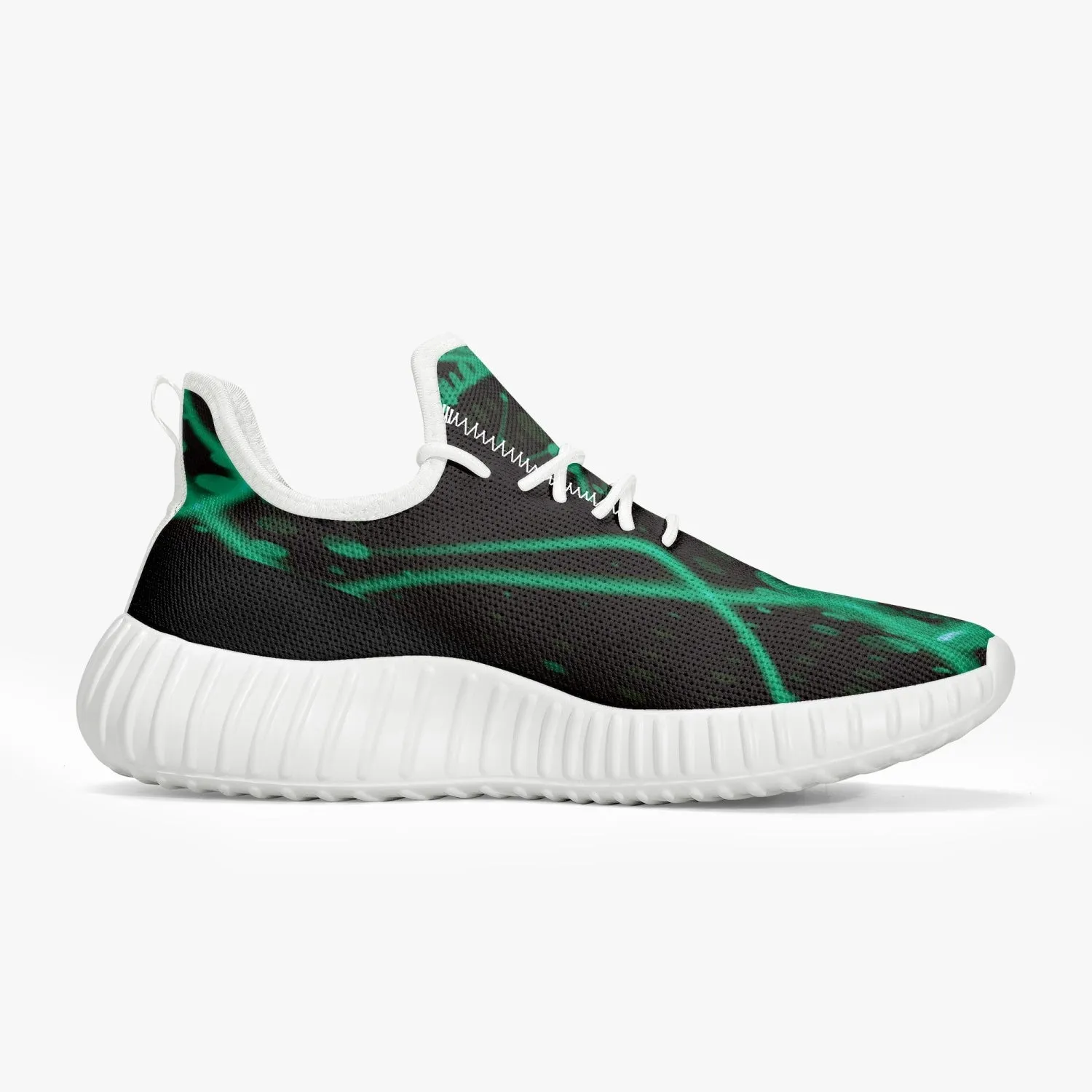 Officially Sexy Baby Mint & Black Laser Print Mesh Knit Sneakers - With White or Black Sole