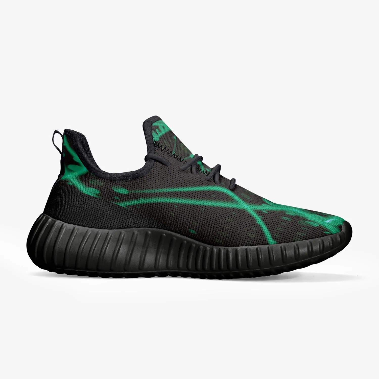 Officially Sexy Baby Mint & Black Laser Print Mesh Knit Sneakers - With White or Black Sole
