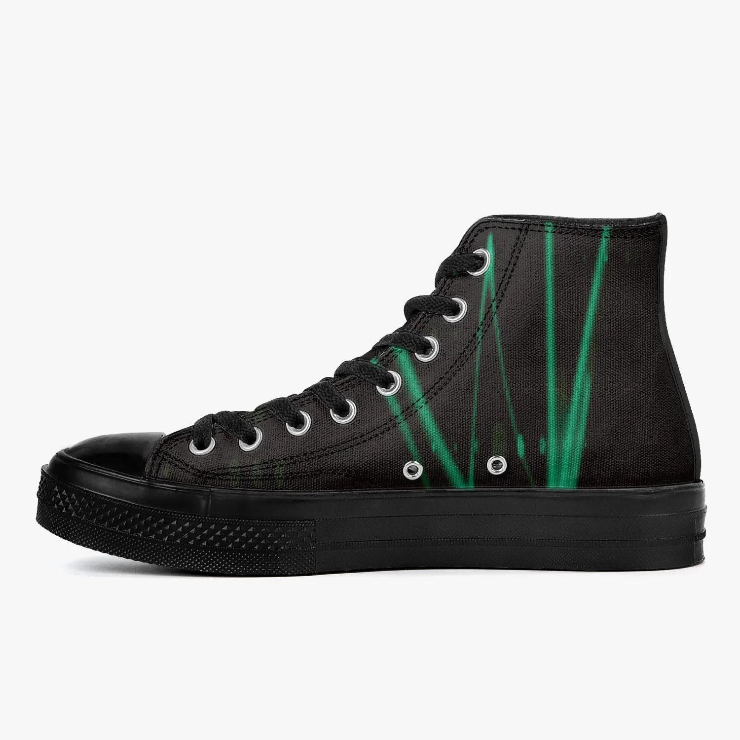 Officially Sexy Mint Laser High-Top Canvas Shoes - Black
