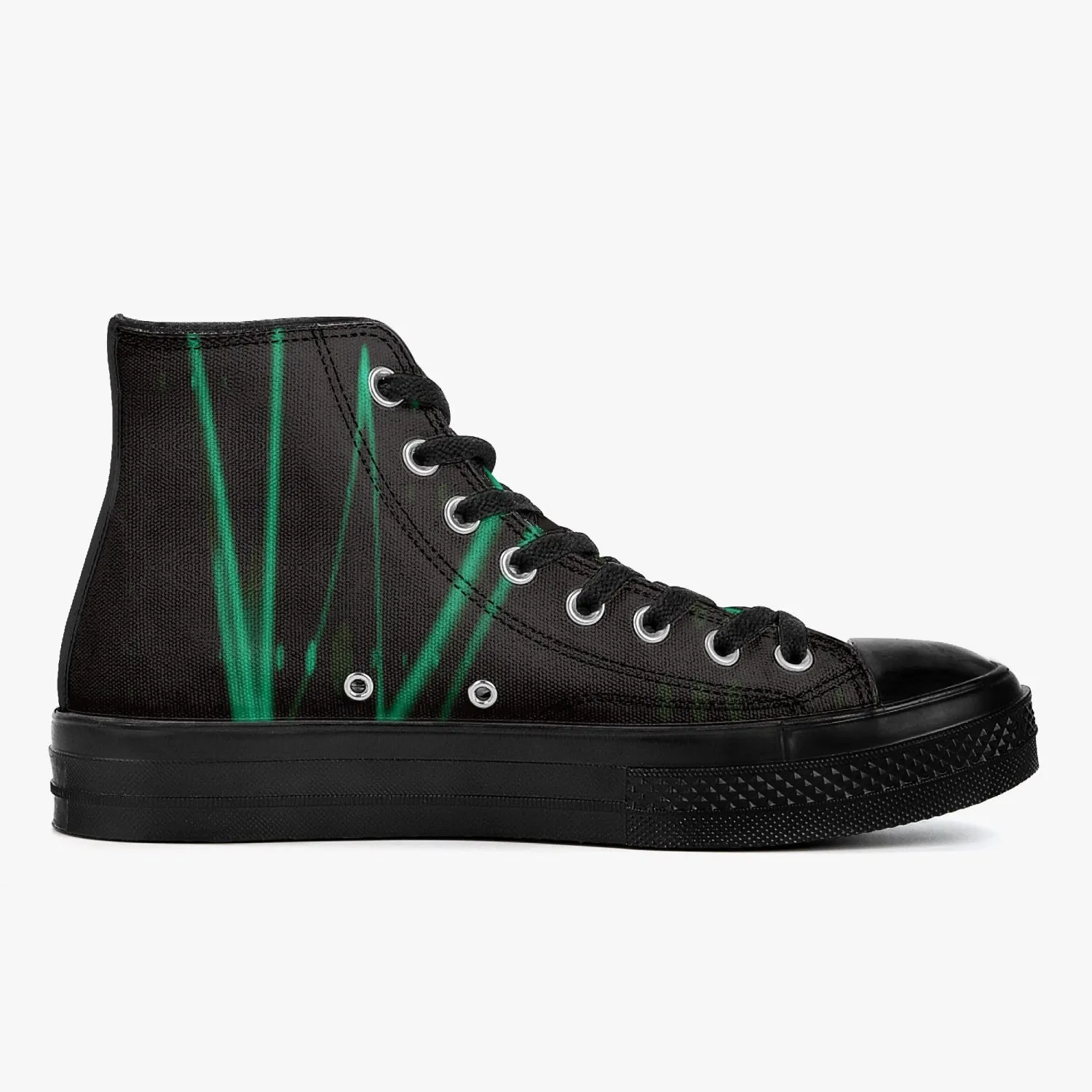 Officially Sexy Mint Laser High-Top Canvas Shoes - Black