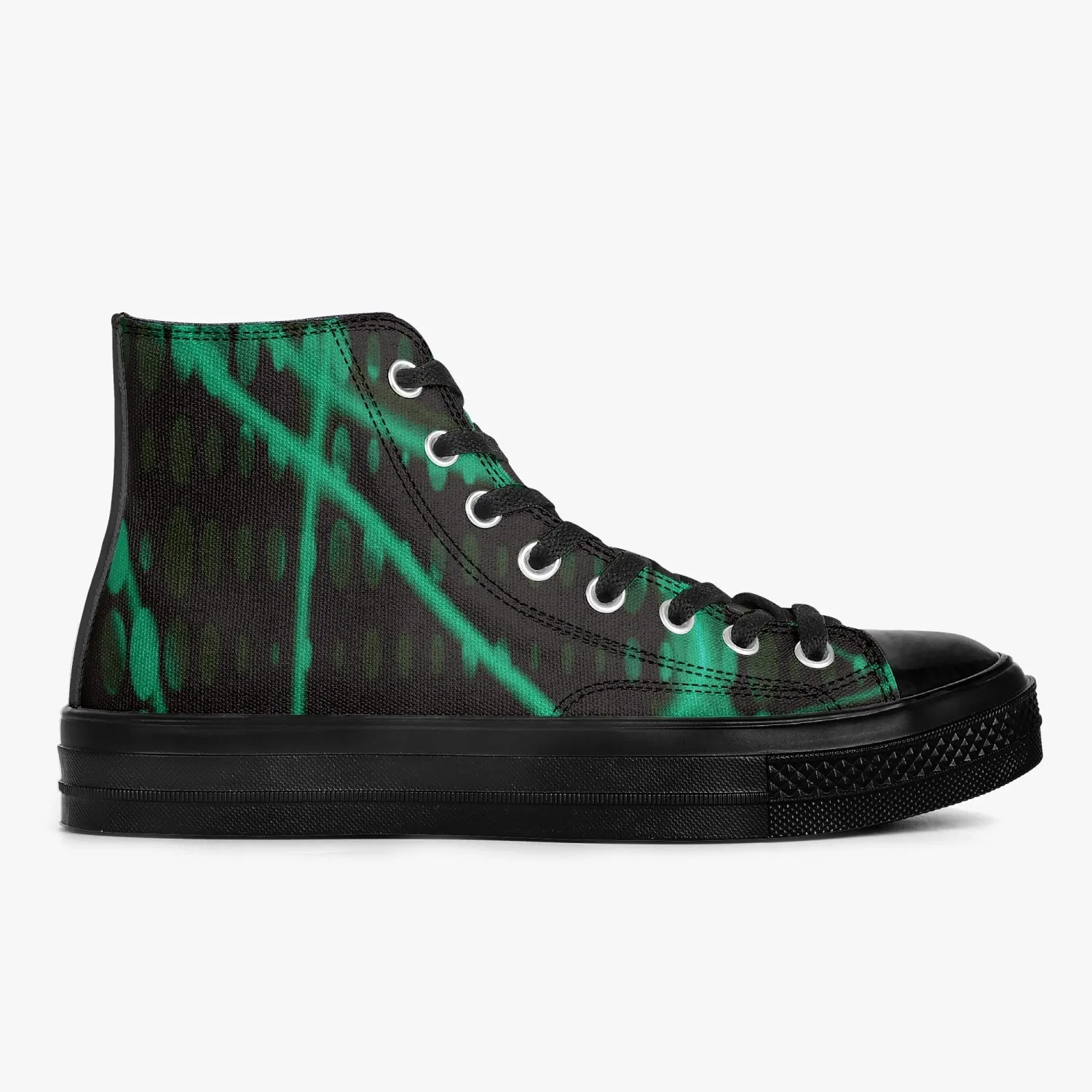 Officially Sexy Mint Laser High-Top Canvas Shoes - Black