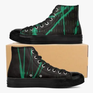 Officially Sexy Mint Laser High-Top Canvas Shoes - Black