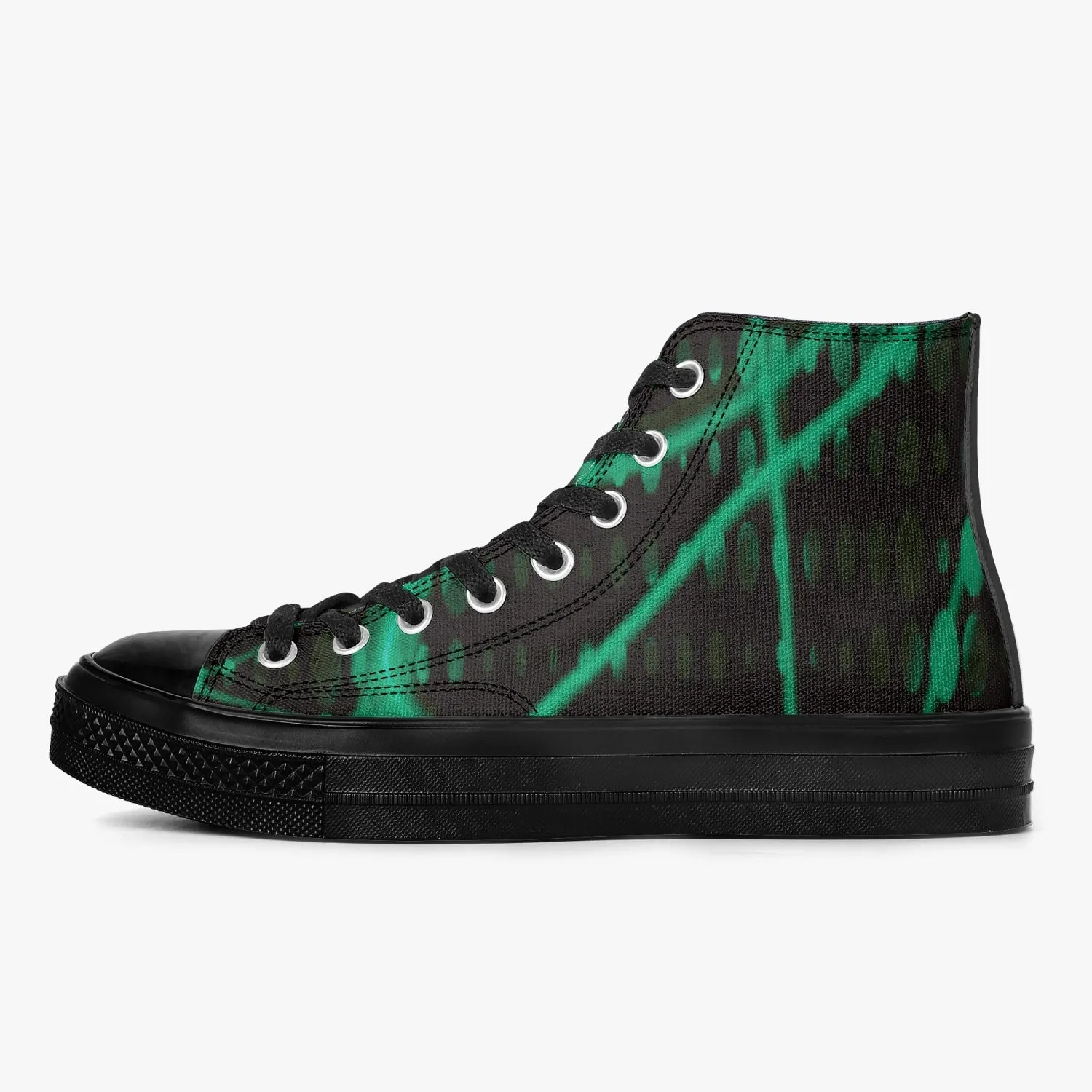 Officially Sexy Mint Laser High-Top Canvas Shoes - Black