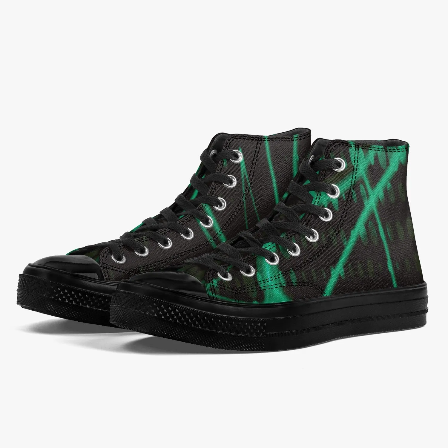 Officially Sexy Mint Laser High-Top Canvas Shoes - Black