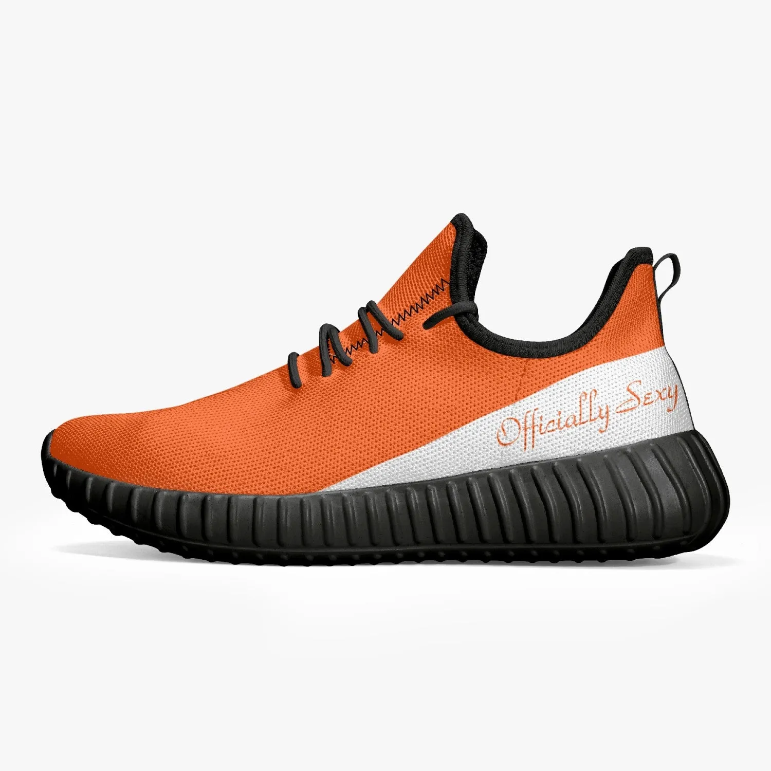 Officially Sexy Orange & White Laser Mesh Knit Sneakers - With White or Black Sole