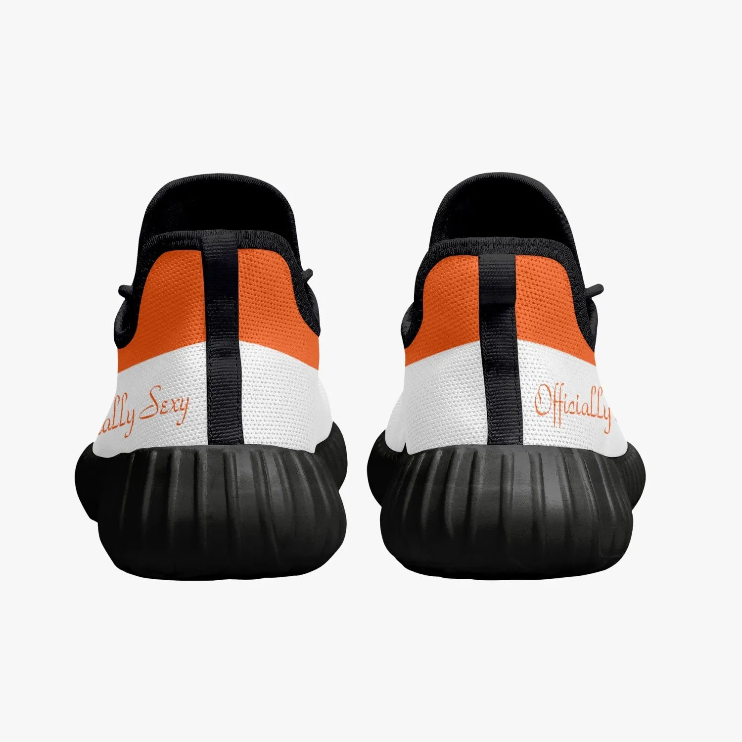 Officially Sexy Orange & White Laser Mesh Knit Sneakers - With White or Black Sole