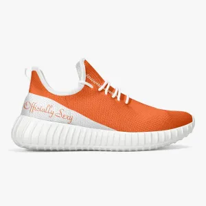 Officially Sexy Orange & White Laser Mesh Knit Sneakers - With White or Black Sole