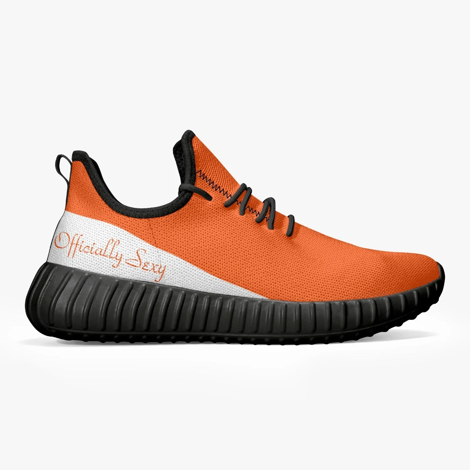 Officially Sexy Orange & White Laser Mesh Knit Sneakers - With White or Black Sole