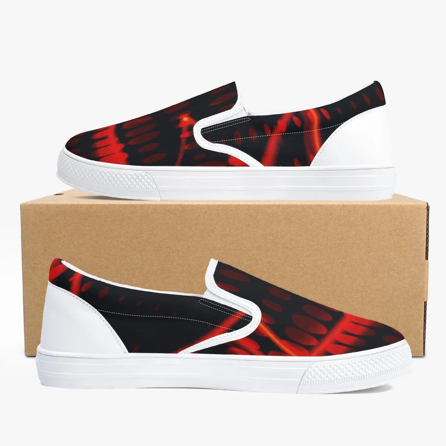 Officially Sexy Orange Laser Classic Slip-On Shoes - White/Black