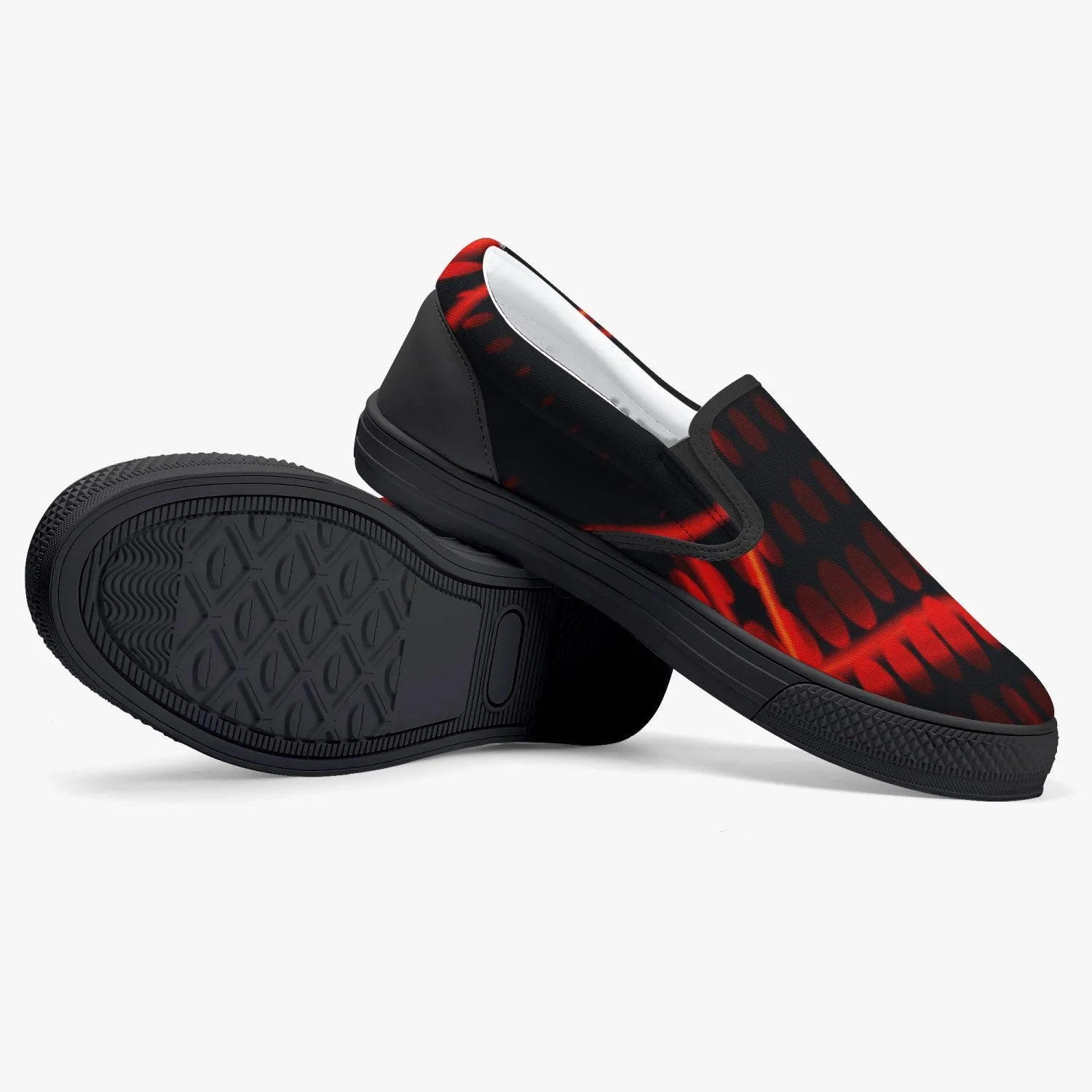 Officially Sexy Orange Laser Classic Slip-On Shoes - White/Black