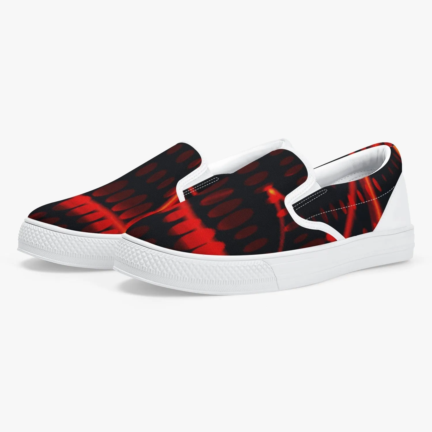 Officially Sexy Orange Laser Classic Slip-On Shoes - White/Black