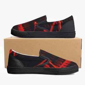 Officially Sexy Orange Laser Classic Slip-On Shoes - White/Black