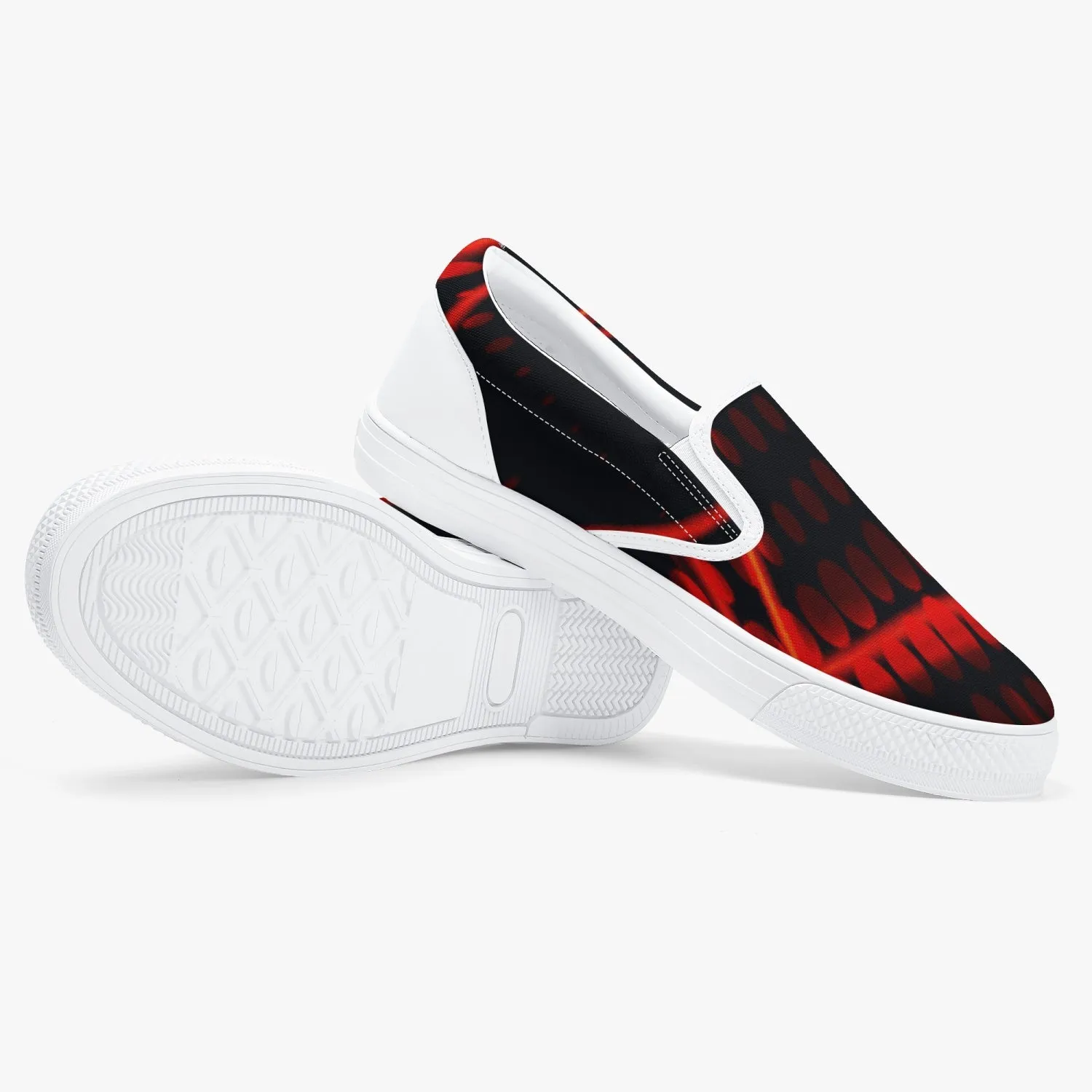 Officially Sexy Orange Laser Classic Slip-On Shoes - White/Black