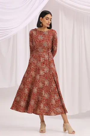 Okhai 'Khoobam' Hand Block Printed Kalamkari Dress