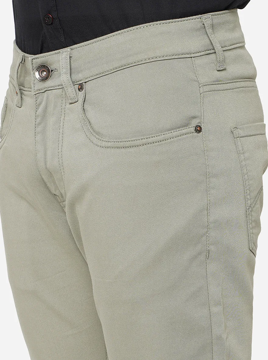 Olive Green Washed Slim Fit Jeans | JadeBlue