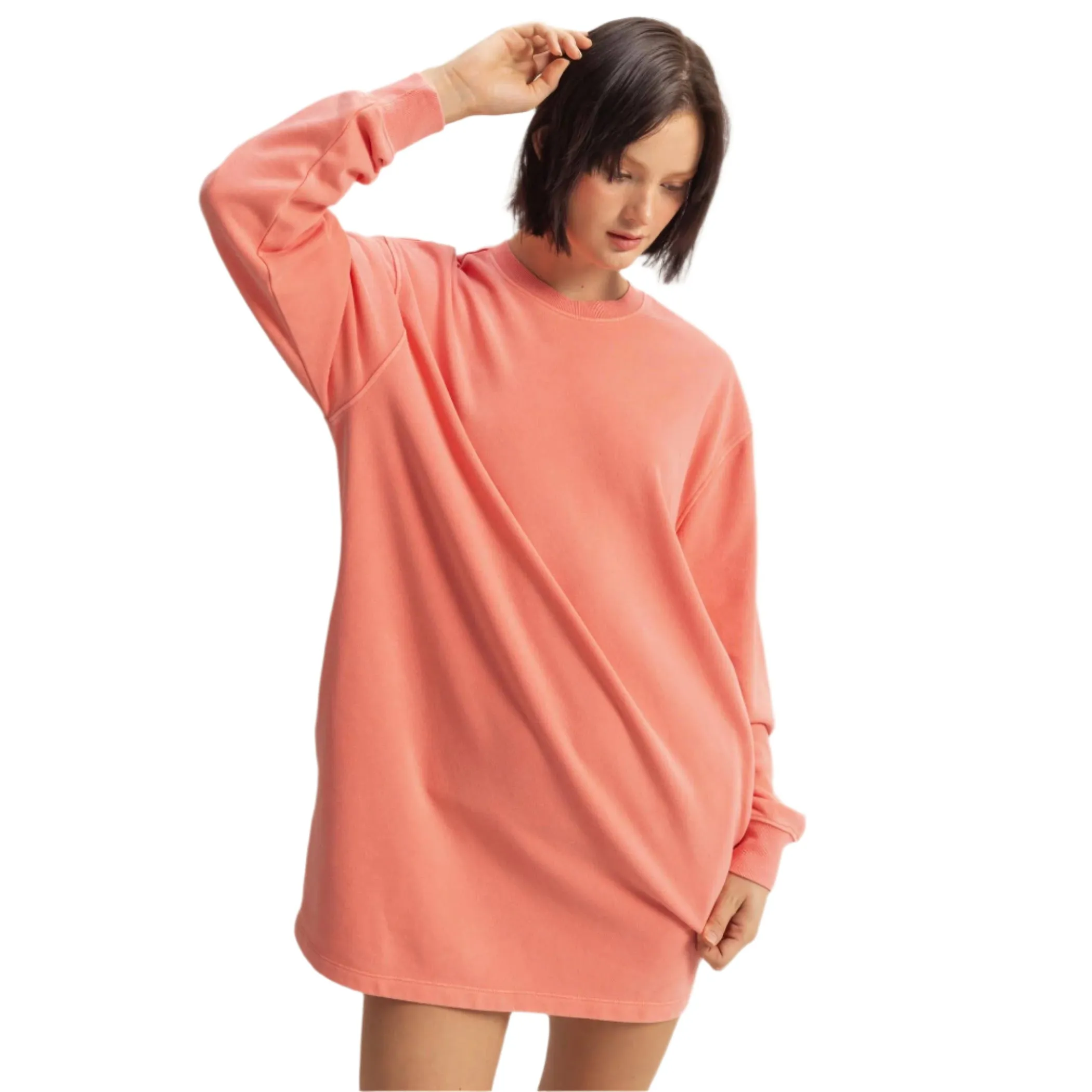 Oversized Mini Dress in Sea Side Coral