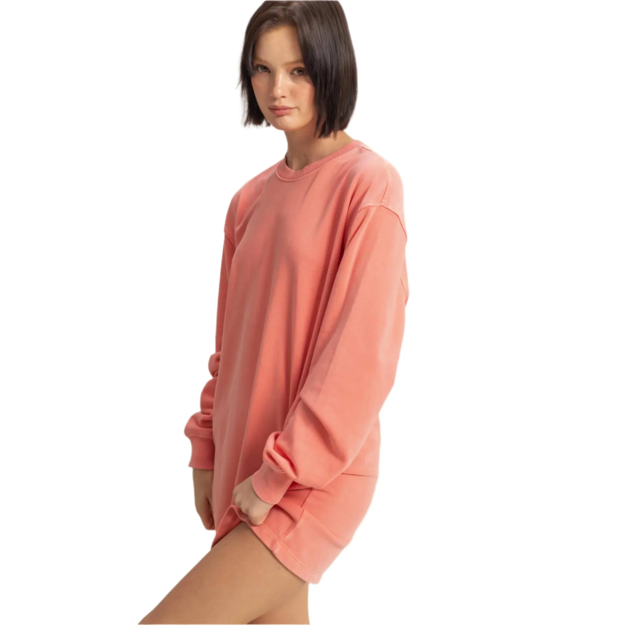 Oversized Mini Dress in Sea Side Coral