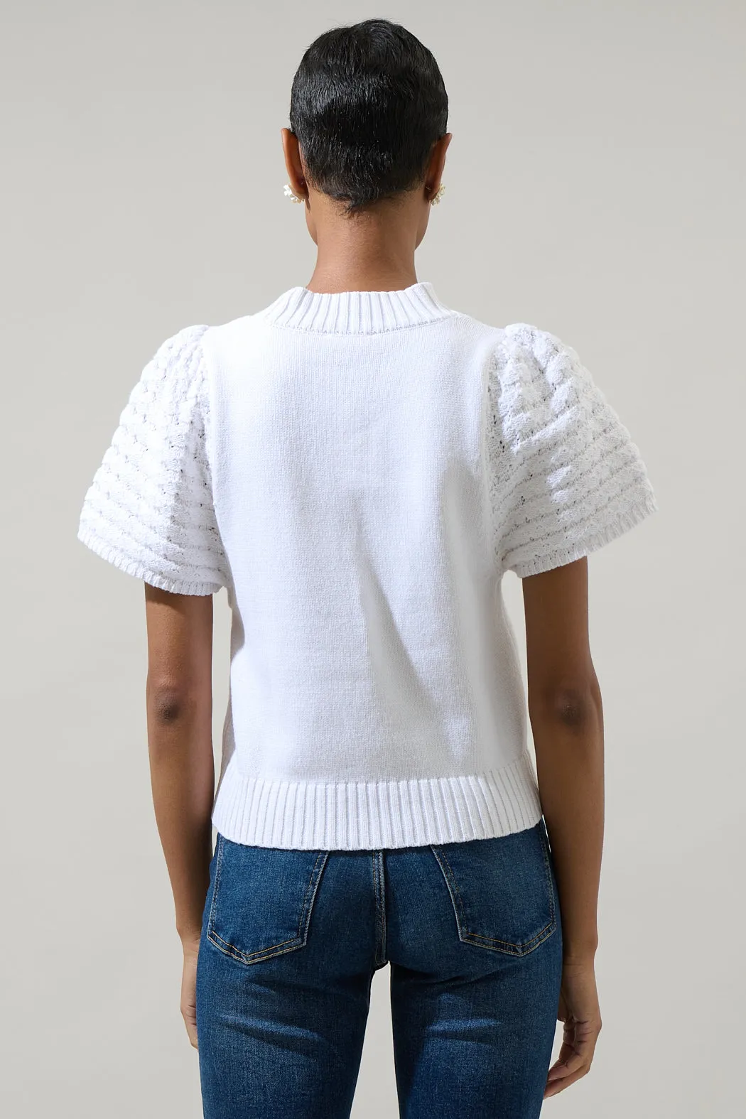 Pearla Crochet Sleeve Sweater