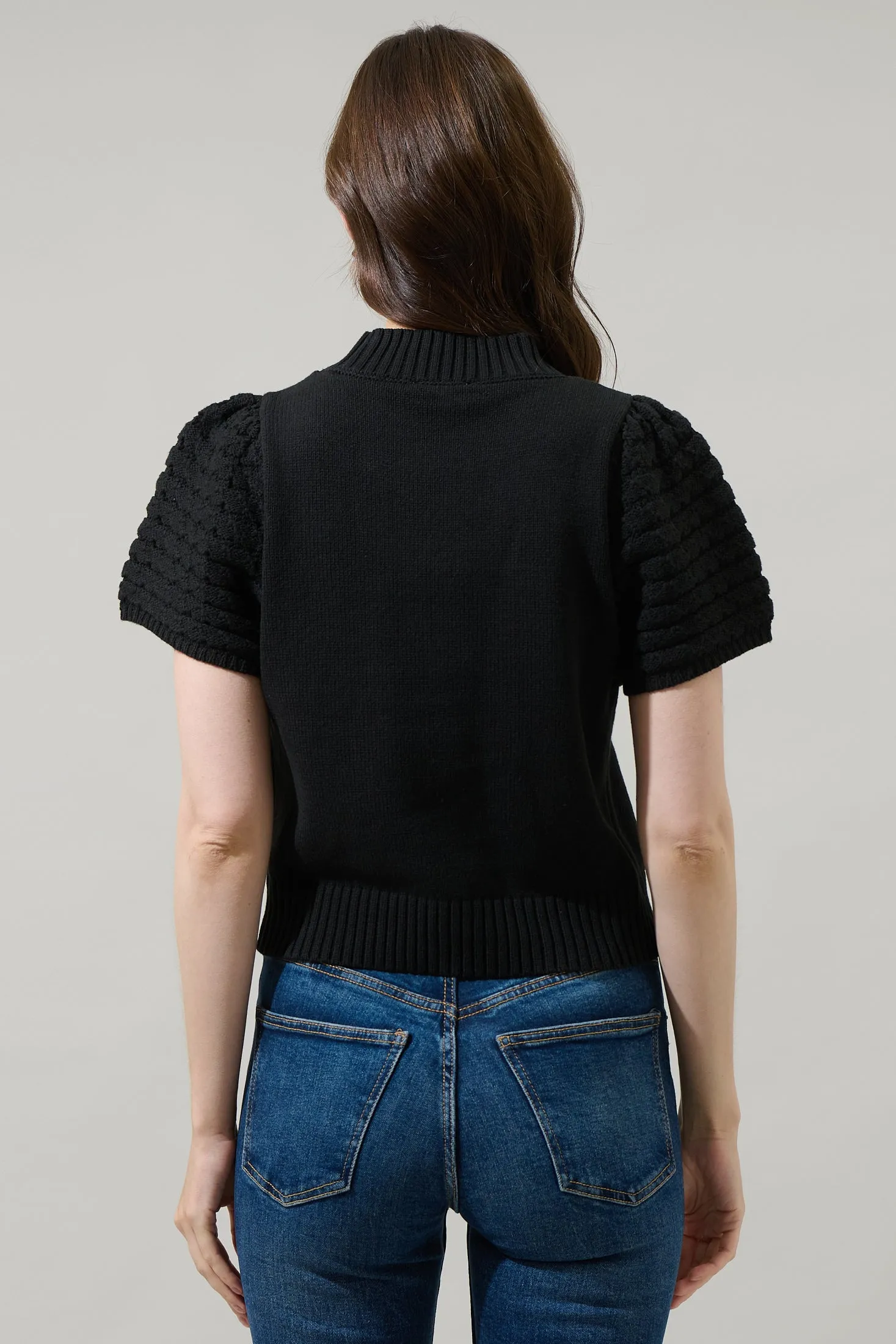 Pearla Crochet Sleeve Sweater