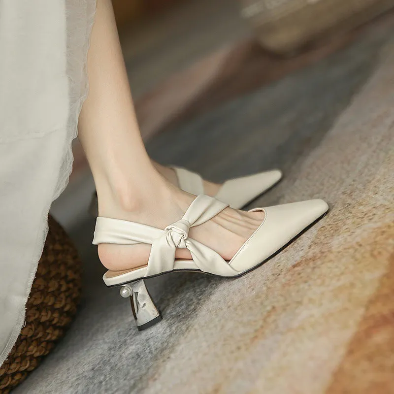 Petite Square Toe Chunky Heels Versatile French style High Heeled Shoes
