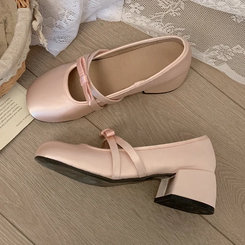 Pink Mary Jane Women's Summer Ballerina Flats