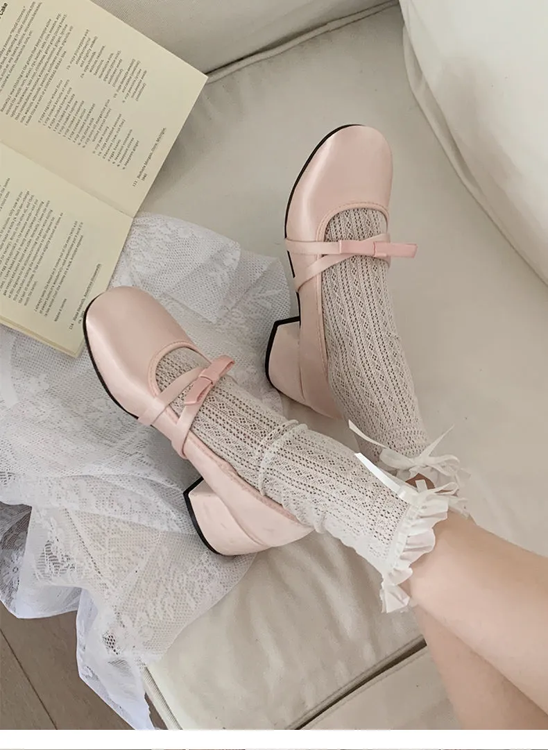 Pink Mary Jane Women's Summer Ballerina Flats