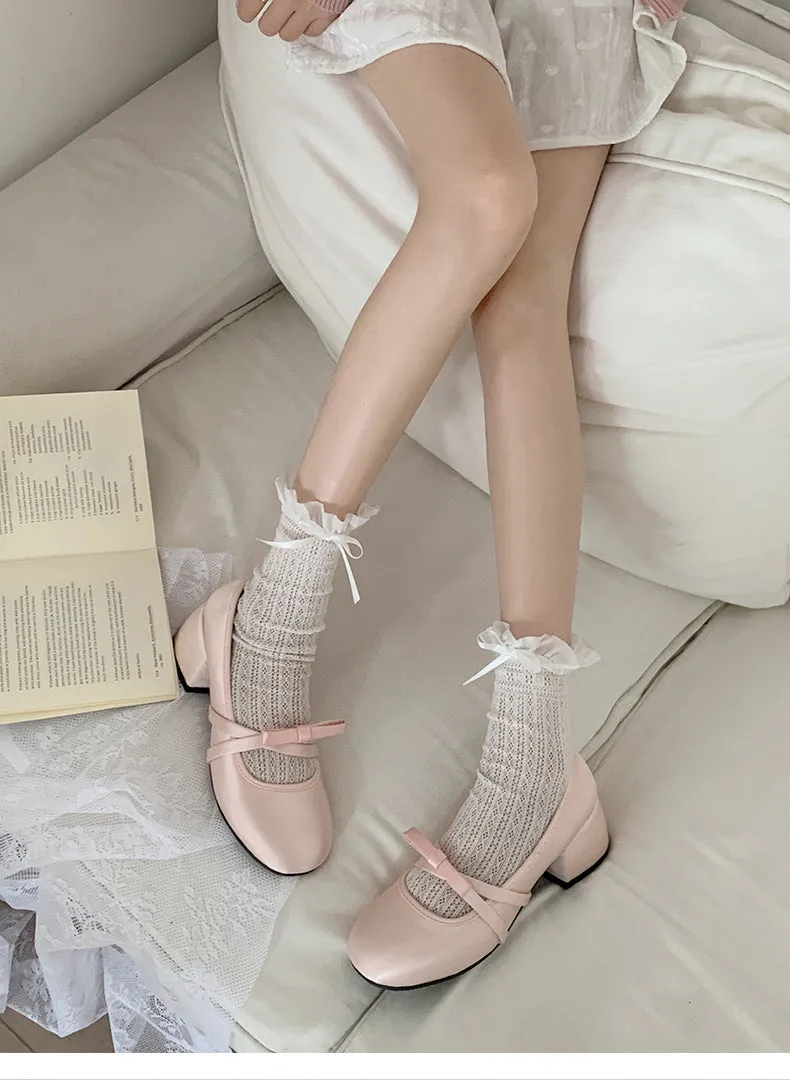 Pink Mary Jane Women's Summer Ballerina Flats