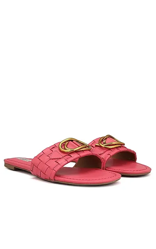 Pink Sliders With Gold Embellishment