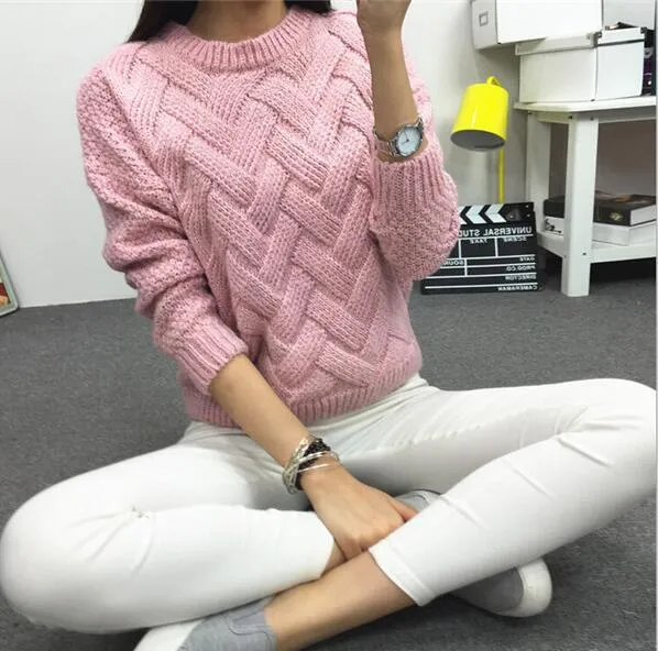 Plaid O-neck Pullover Sweater