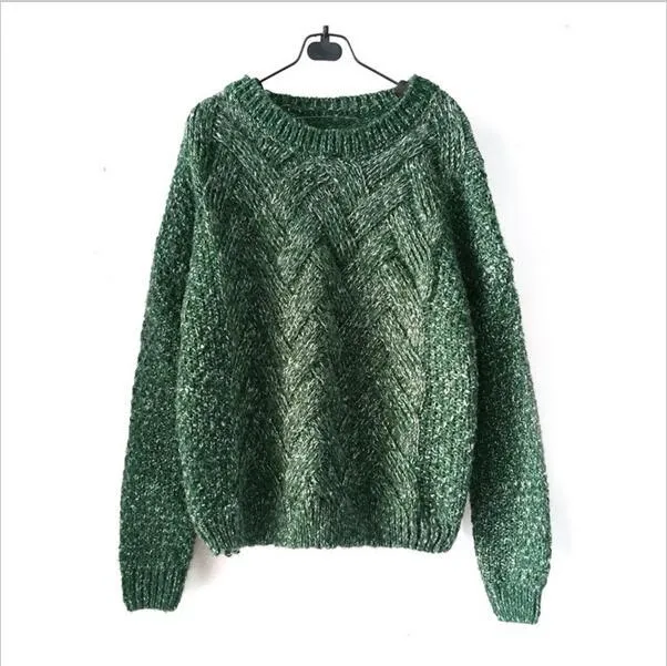 Plaid O-neck Pullover Sweater