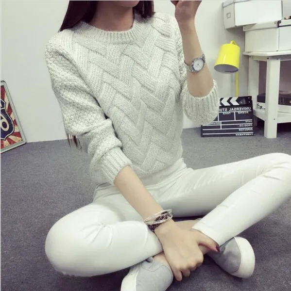 Plaid O-neck Pullover Sweater
