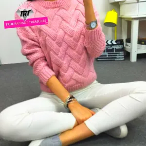 Plaid O-neck Pullover Sweater