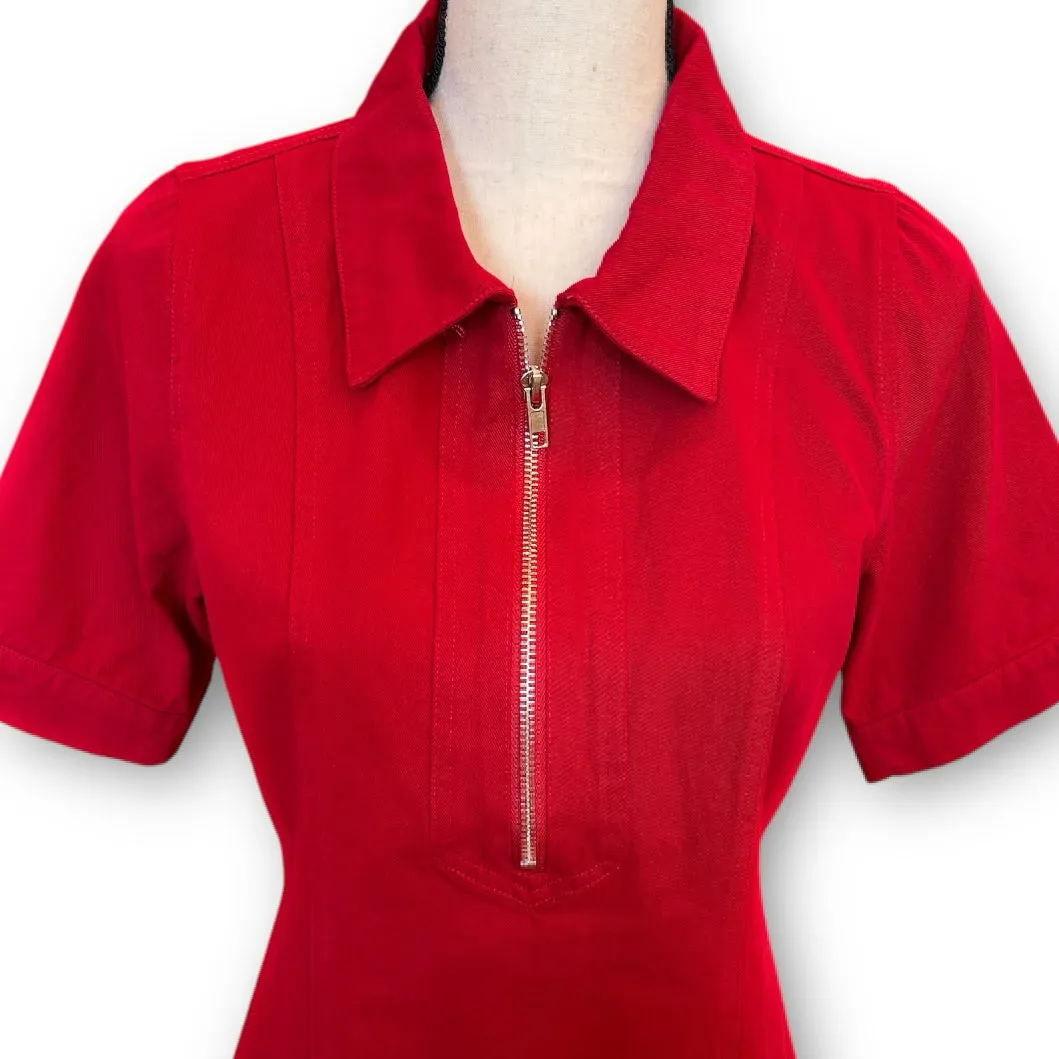 Red Denim Mini Dress~Final Sale