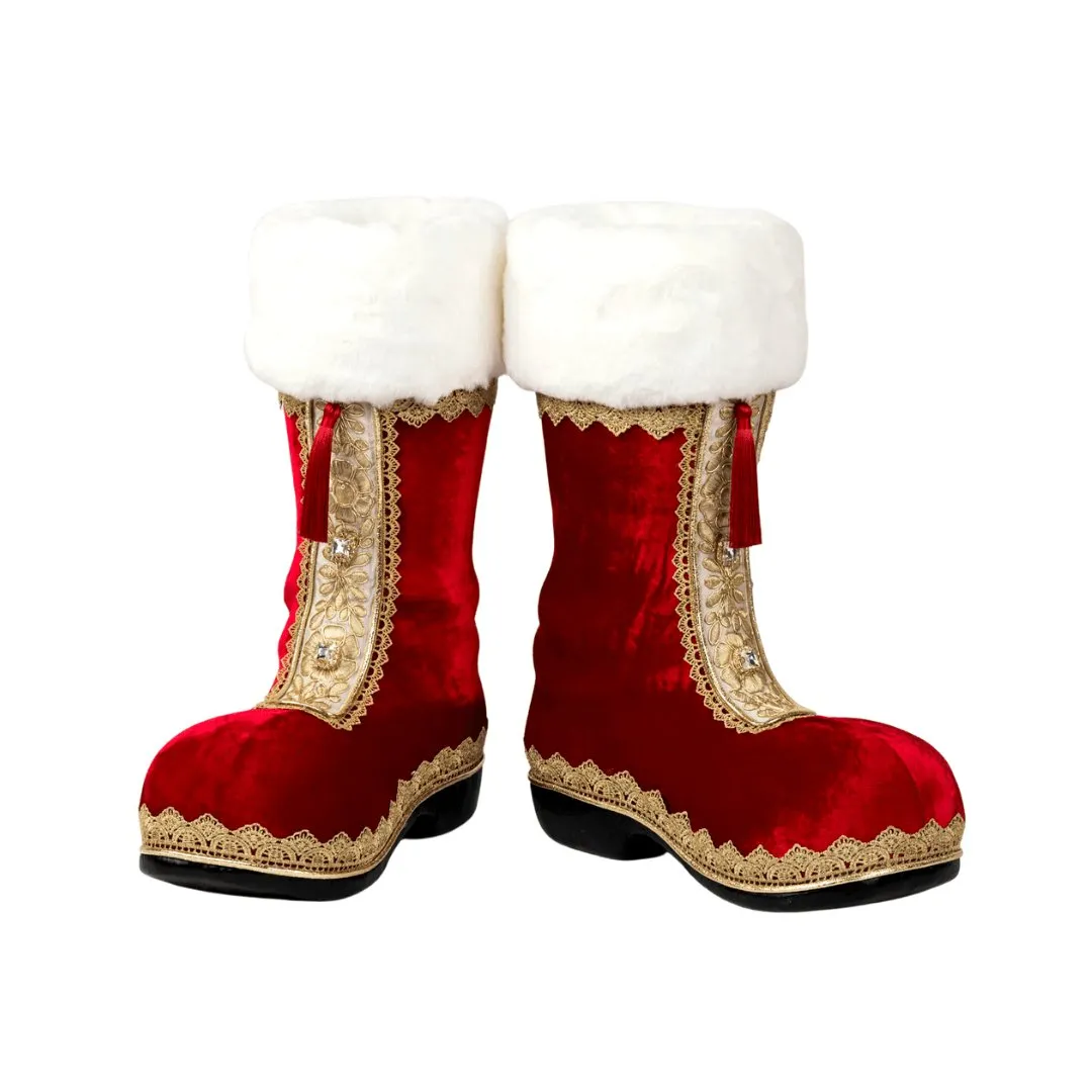 Red Vintage Santa Boot Festive Packaging (Single Boot)