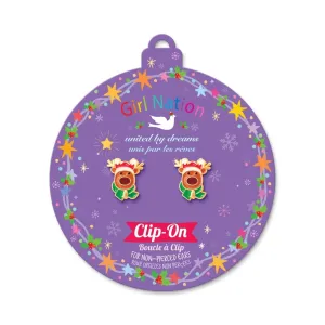 Reindeer Magic Cutie Clip On Earrings