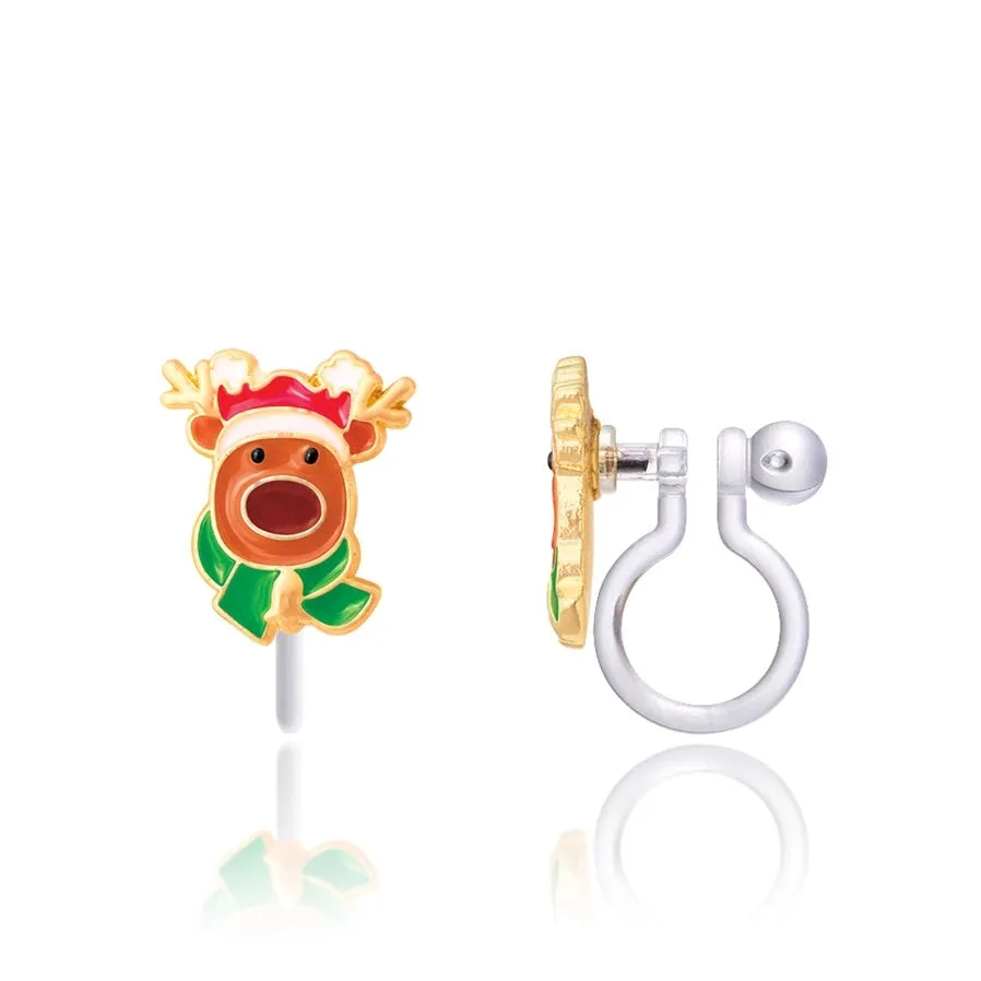 Reindeer Magic Cutie Clip On Earrings