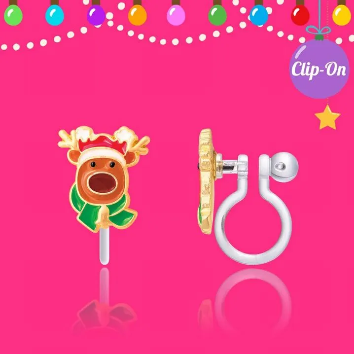 Reindeer Magic Cutie Clip On Earrings