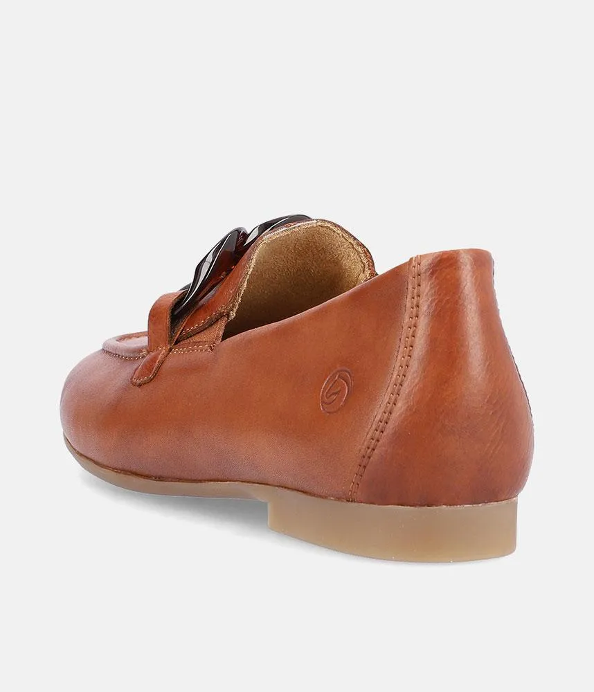 Remonte Stylish Brown Leather Slip On Shoe