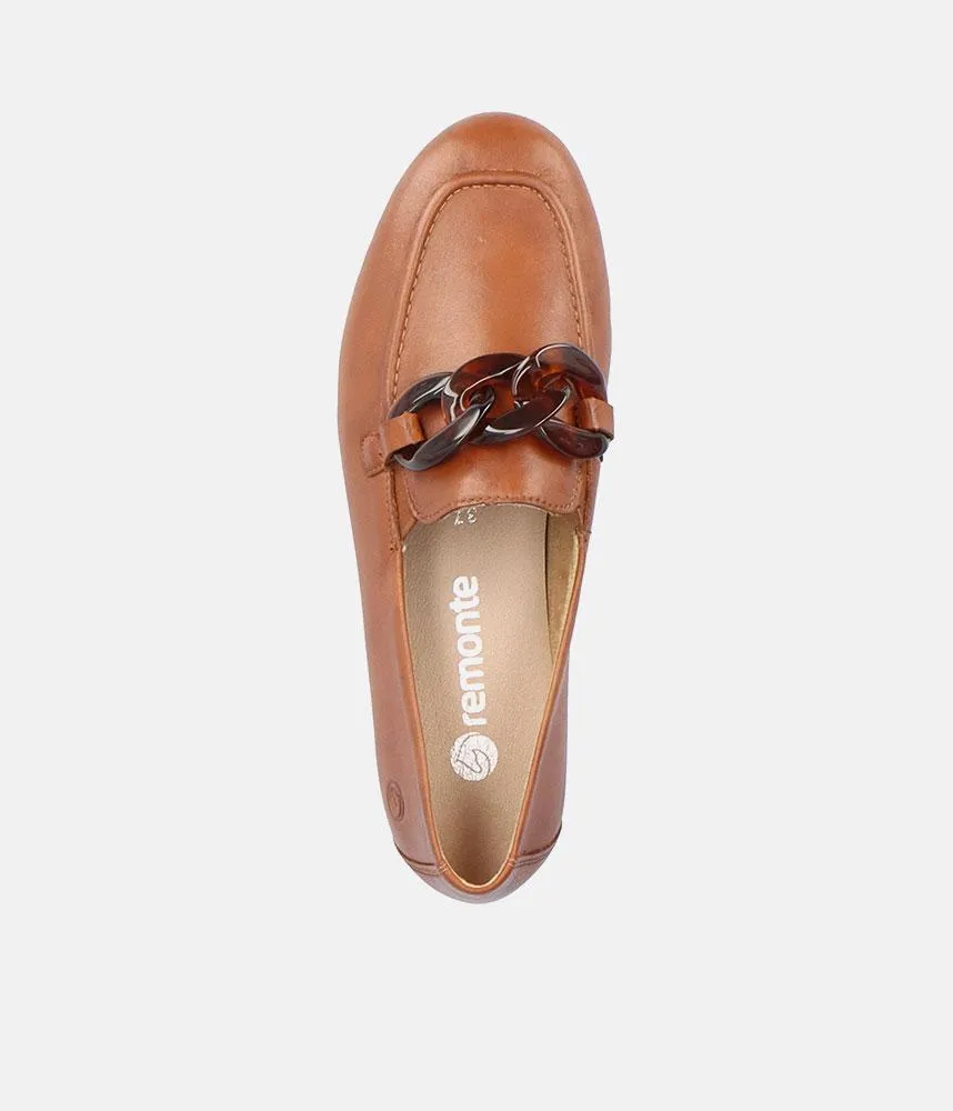 Remonte Stylish Brown Leather Slip On Shoe