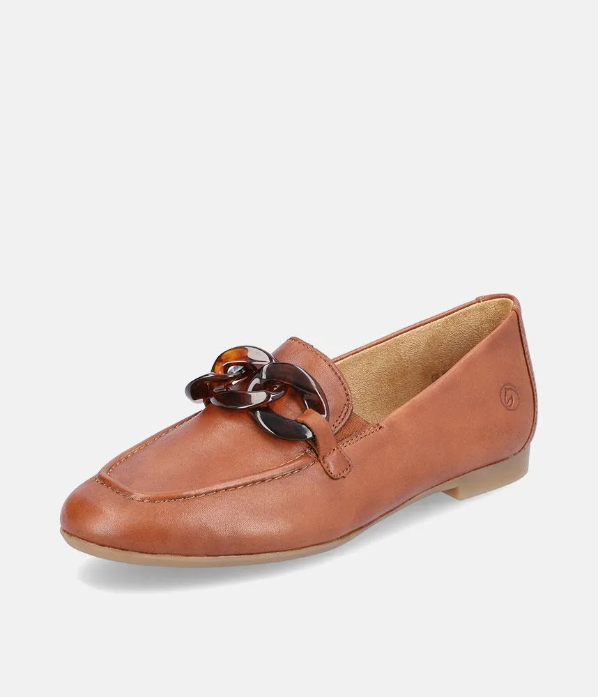 Remonte Stylish Brown Leather Slip On Shoe