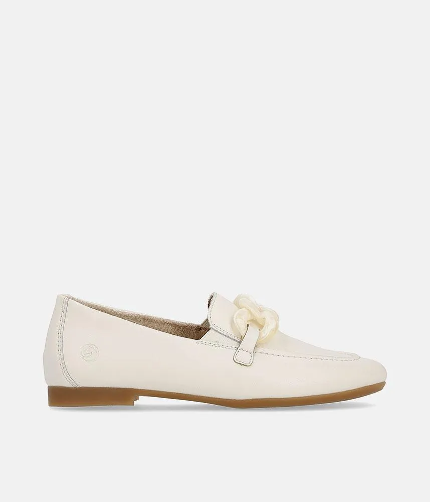 Remonte Stylish White Leather Slip On Shoe