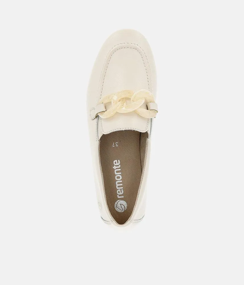 Remonte Stylish White Leather Slip On Shoe